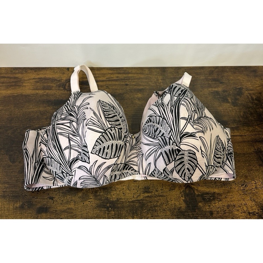 Cacique x Lane Bryant Lightly Lined Balconette Bra Pink & Black Tropical 42DDD - Picture 3 of 10